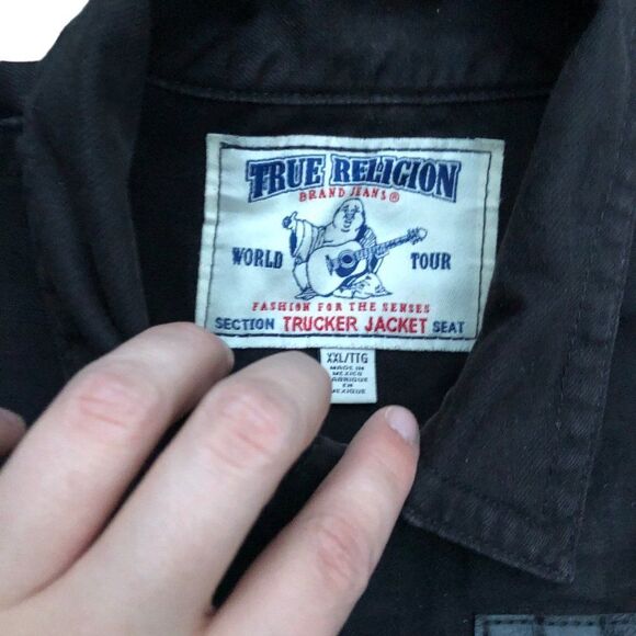 Vintage True Religion Jean Jacket XXL Trucker Jacket Ascot Gray/Black - Picture 11 of 16